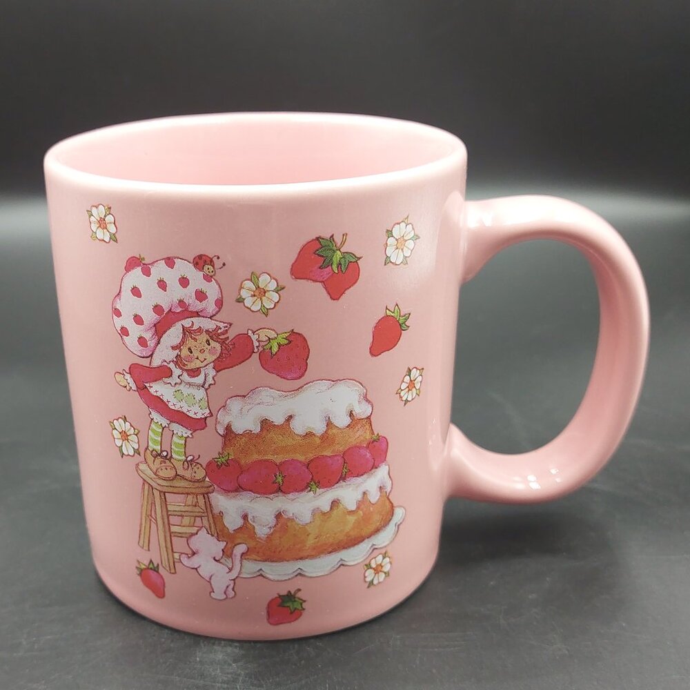 Strawberry Shortcake Kitty Custard Retro Pink Mug Cup Mad Engine 2024 EUC - Picture 2 of 4